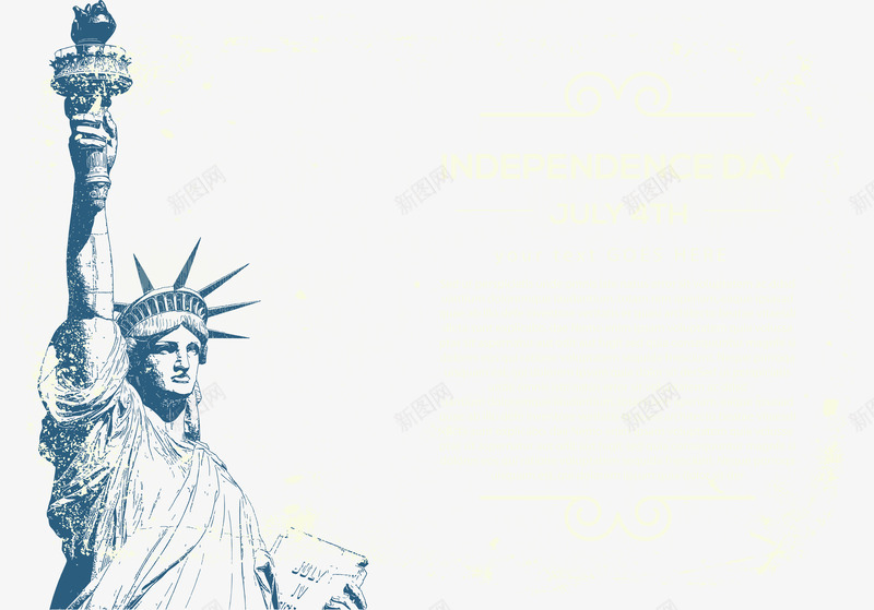 自由女神雕像png免抠素材_新图网 https://ixintu.com 创意 扁平化 特色 自由女神 雕像