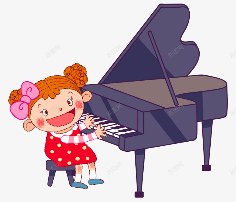 卡通手绘弹钢琴可爱小女孩矢量图ai免抠素材_新图网 https://ixintu.com 儿童弹钢琴 卡通的人物 可爱的小女孩 弹钢琴的小女孩 手绘的小女孩 手绘的钢琴 矢量图