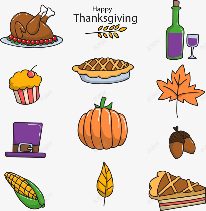 卡通餐饮矢量图ai免抠素材_新图网 https://ixintu.com 南瓜 卡通佳肴 树叶 玉米 矢量佳肴 美食 餐饮 矢量图