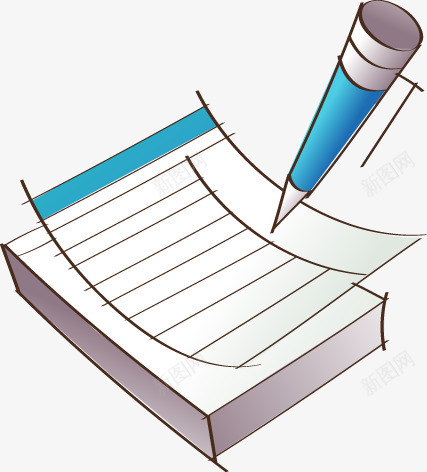 笔记本png免抠素材_新图网 https://ixintu.com 卡通 本子 表格 铅笔