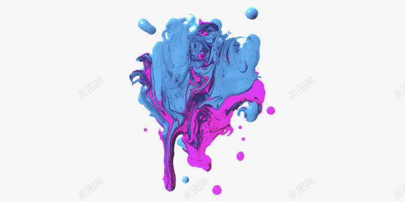 撞色蓝色紫色png免抠素材_新图网 https://ixintu.com 混色 紫色 蓝色 颜料