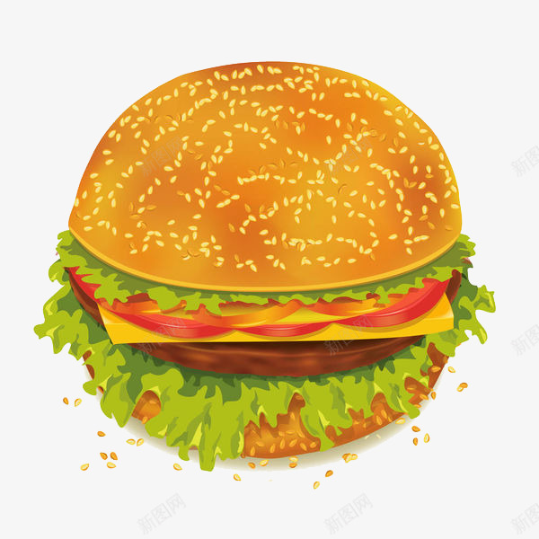汉堡里的肉png免抠素材_新图网 https://ixintu.com 卡通 吃饭 夹层 快餐 汉堡 美味 美食 肉 脂肪 面包 食物 鲜虾堡