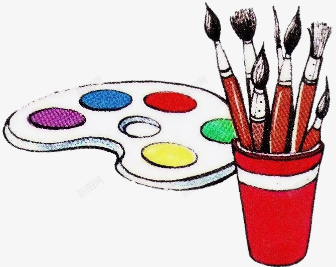 画板png免抠素材_新图网 https://ixintu.com 工具 涂料 涂料板 涂料笔 画板 笔 调色板 颜料 颜料板 颜料笔