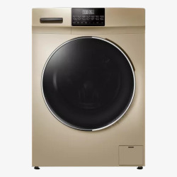 单筒金色洗衣机家电元素高清图片