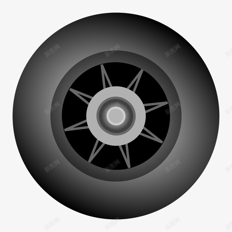 黑色的汽车轮胎png免抠素材_新图网 https://ixintu.com 卡通 汽车 轮胎 黑色