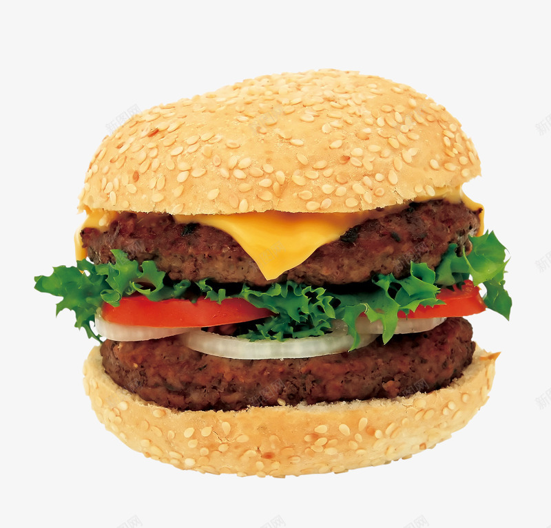 一只汉堡包png免抠素材_新图网 https://ixintu.com 一只汉堡包 产品实物 汉堡包 美食 食物