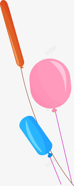 长条装饰儿童节各式气球装饰高清图片