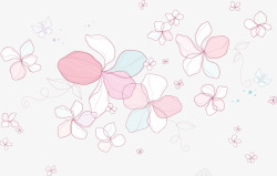 花朵盛开的花朵装饰图案小矢量图素材