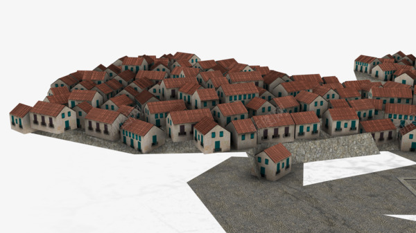欧式建筑群png免抠素材_新图网 https://ixintu.com 可爱 很多房子 矮房子 红色屋顶 装饰