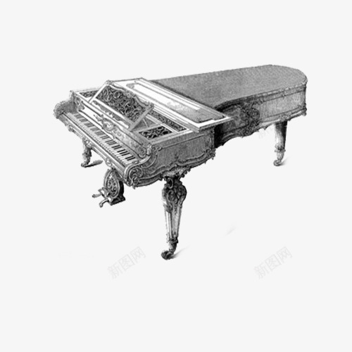 复古造旧钢琴装饰png免抠素材_新图网 https://ixintu.com 复古 装饰 装饰图案 钢琴
