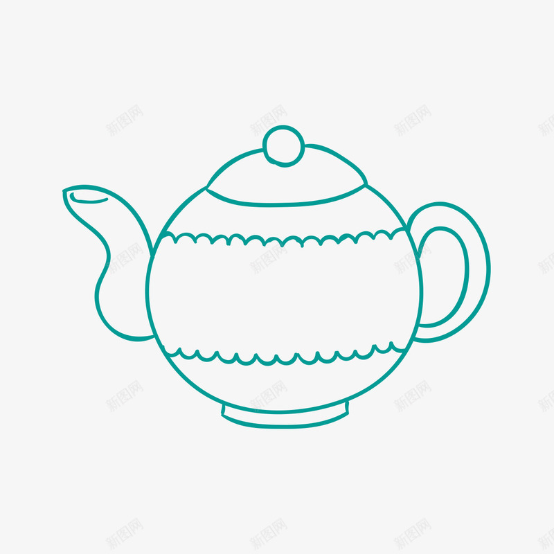 手绘茶壶图标png_新图网 https://ixintu.com 厨房用具 图标 图示 插图 水壶 简笔图 茶壶