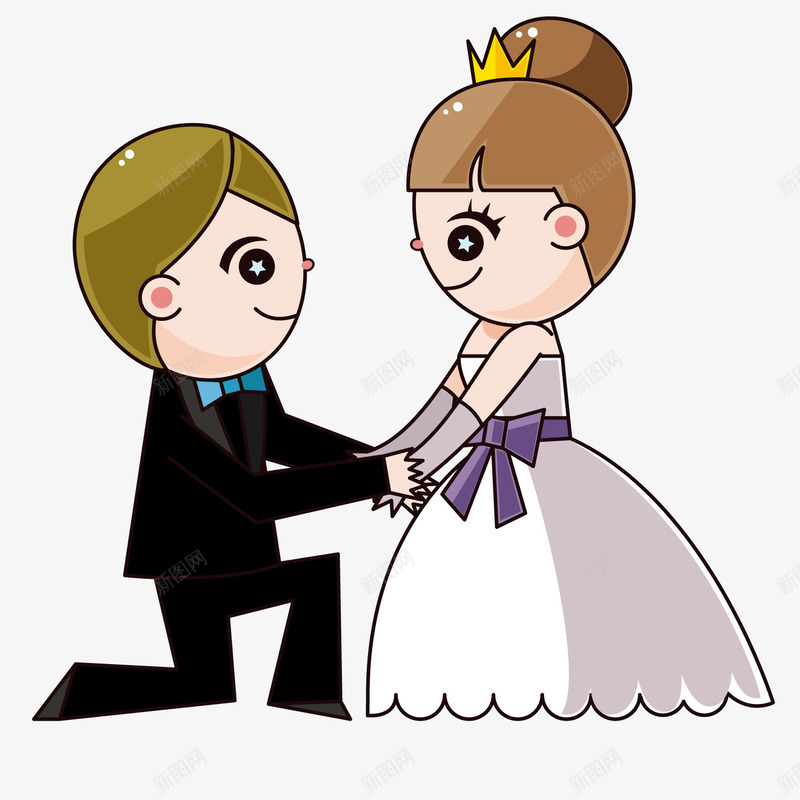 求婚的男孩png免抠素材_新图网 https://ixintu.com 卡通 求婚 男孩