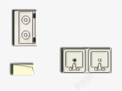 彩平图厨房洗菜盆煤气灶素材