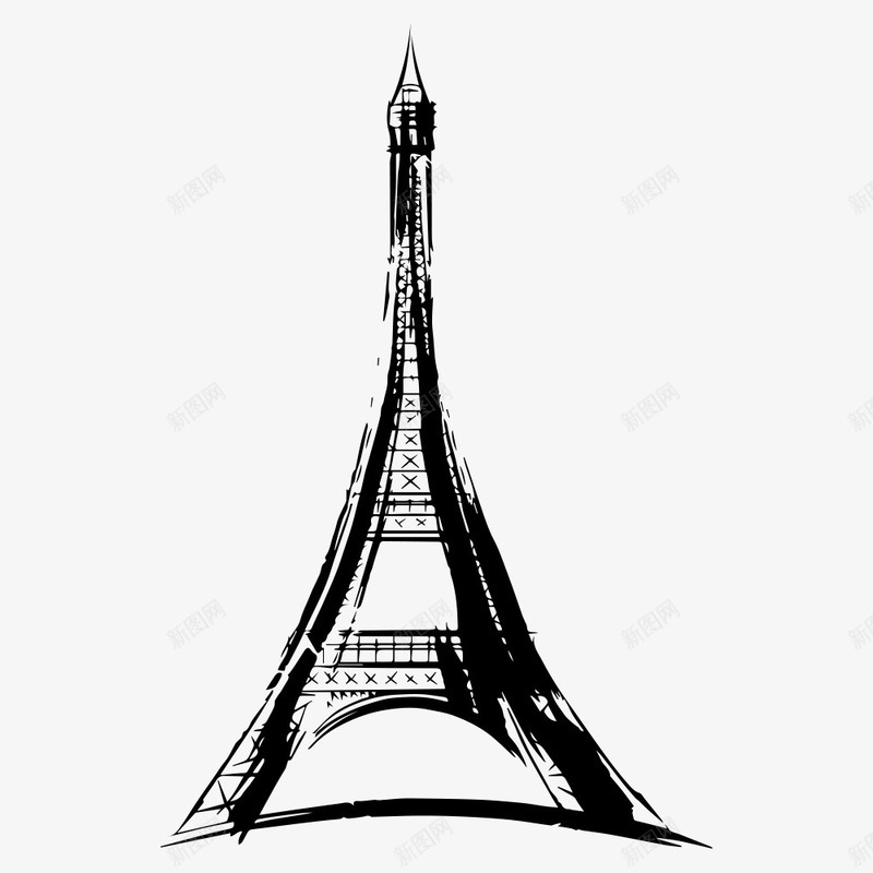 艾菲尔铁塔速写png免抠素材_新图网 https://ixintu.com 巴黎 建筑物 手绘 景点 矗立 线条 艾菲尔 艾菲尔铁塔手绘 速写 铁塔