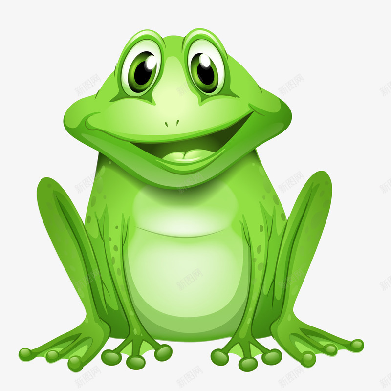 绿色的可爱的青蛙矢量图ai免抠素材_新图网 https://ixintu.com 动物 动物标签设计 卡通 大眼睛 绿色 青蛙 矢量图
