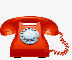 古老的电话红色卡通电话高清图片