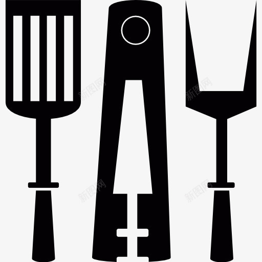 炊具图标png_新图网 https://ixintu.com 厨房用具 叉 工具和用具 手绘镊子 托盘 烧烤 镊子
