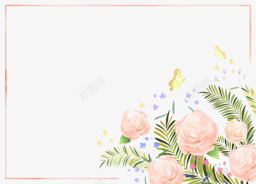 花组成的框png免抠素材_新图网 https://ixintu.com 框架 粉色 鲜花