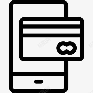 智能手机的信用卡图标图标
