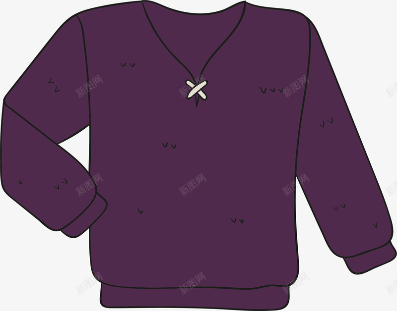 上衣png免抠素材_新图网 https://ixintu.com 上衣 卡通 手绘 服装 漫画衣服 紫色 衣服 项链