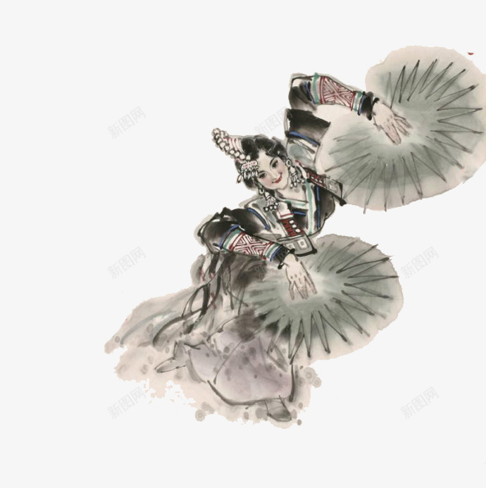 哈尼族棕扇舞png免抠素材_新图网 https://ixintu.com 哈尼族 棕扇舞 民族舞 特色舞蹈