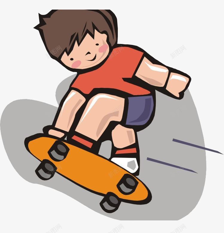 不断挑战png免抠素材_新图网 https://ixintu.com 个性 卡通 少年 滑板 跑酷 速度