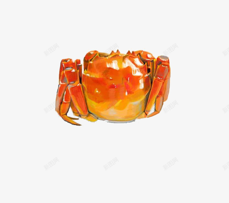 螃蟹手绘写实psd免抠素材_新图网 https://ixintu.com 写实 手绘 红色 螃蟹