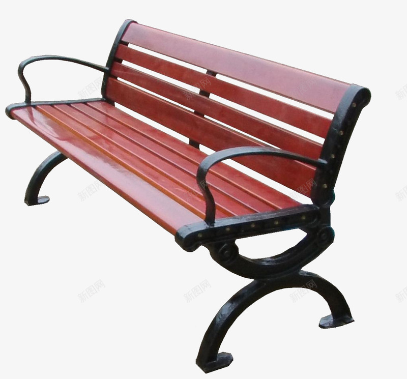 户外公园椅png免抠素材_新图网 https://ixintu.com 公园椅 坚固耐用 简约 精巧美观 黑色扶手