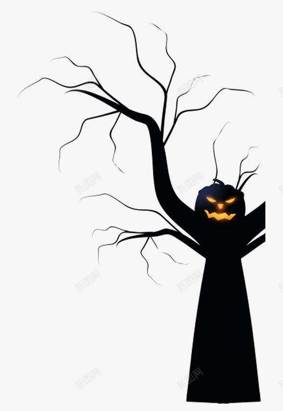 恐怖南瓜树png免抠素材_新图网 https://ixintu.com Hallowee Halloween Happy 万圣节 南瓜树 卡通手绘 恐怖
