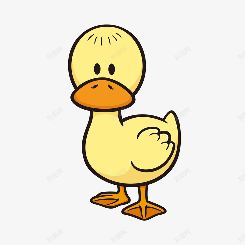 卡通黄色的可爱小鸭子png免抠素材_新图网 https://ixintu.com 养殖 农场 动物设计 卡通 小鸭子 黄色