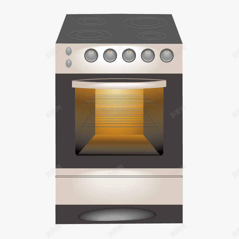 灶台烤箱合体png免抠素材_新图网 https://ixintu.com 产品设计 厨房用具 家电