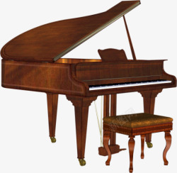 三脚钢琴棕色木质三脚钢琴高清图片