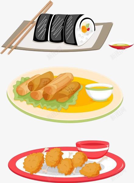 日料手绘图png免抠素材_新图网 https://ixintu.com 寿司 手绘 炸肉 筷子 筷子手绘 美味 美食 装饰 餐饮食品