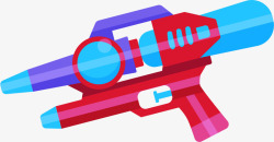 红色扁平玩具水枪素材