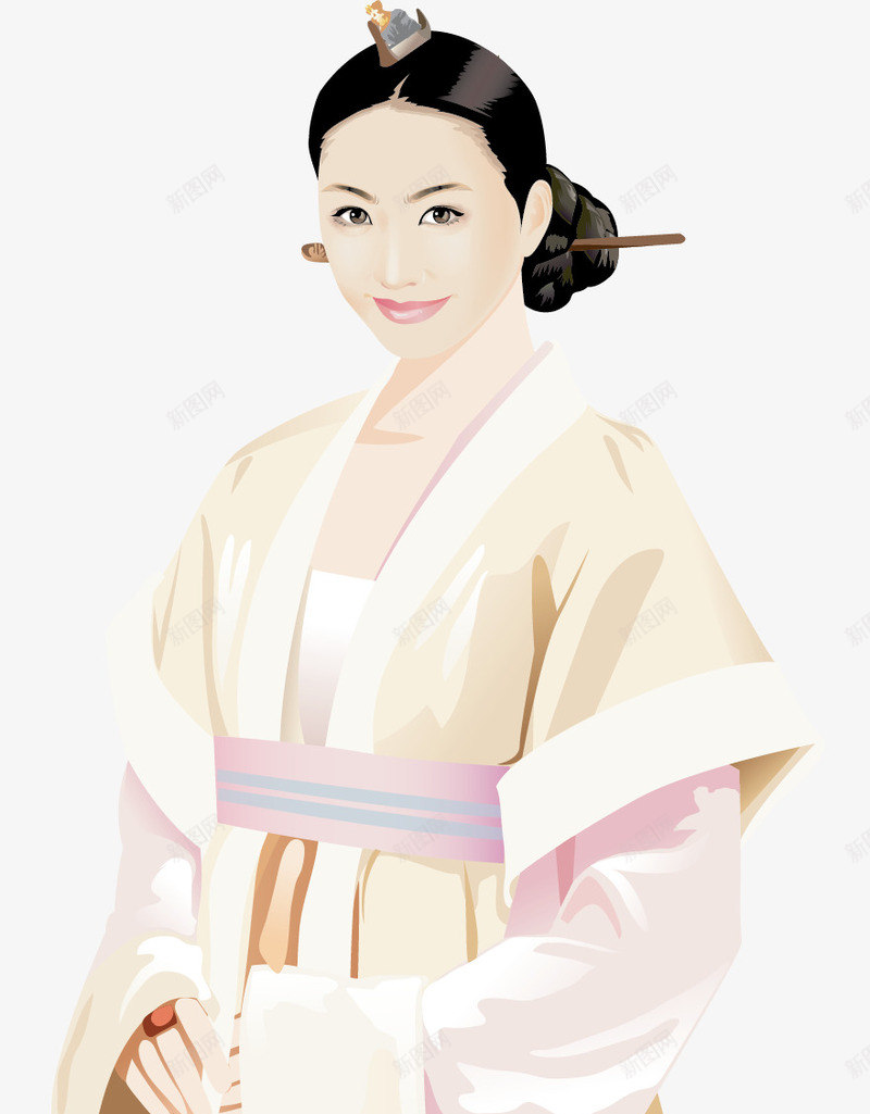 韩国女士png免抠素材_新图网 https://ixintu.com 卡通 女士 手绘 水彩 韩国