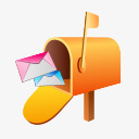 橙色信件袋橙色信箱高清图片