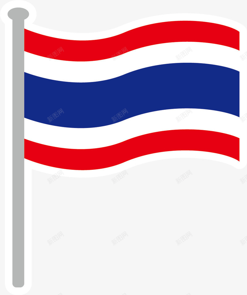 泰国国旗矢量图eps免抠素材_新图网 https://ixintu.com 国旗 手绘 泰国 泰国手绘 泰国标志 泰国特色 矢量图