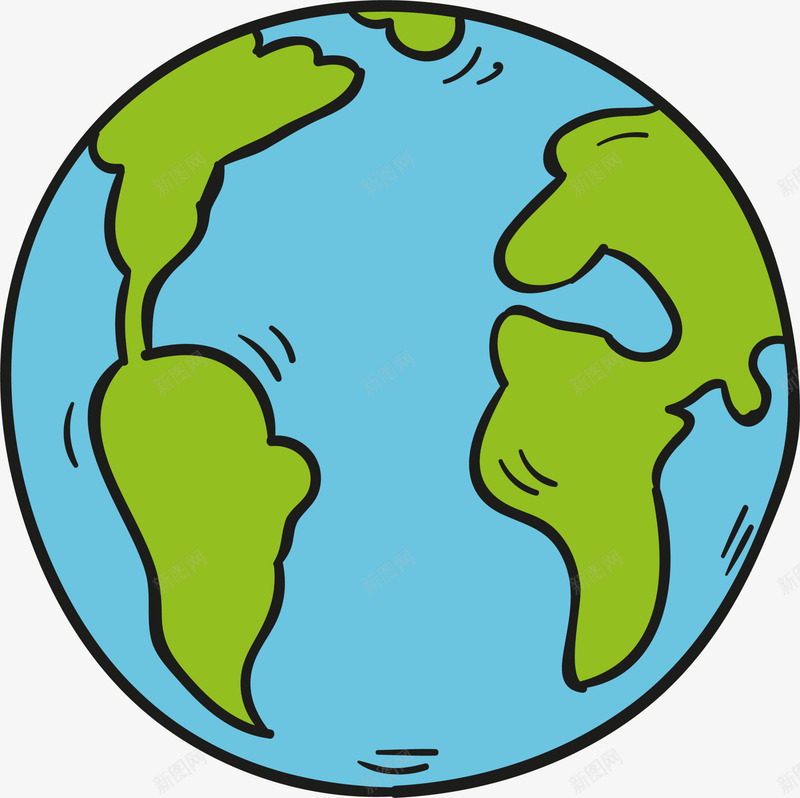 蓝色可爱卡通地球png免抠素材_新图网 https://ixintu.com 世界环境日 卡通地球 爱护环境 环保 生态 自然 蓝色地球
