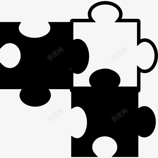 拼图在黑色和白色的变种图标png_新图网 https://ixintu.com 形状拼图 拼图 拼图的轮廓 黑色和白色