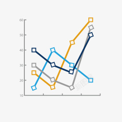 彩色折线分析素材