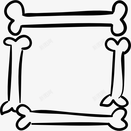 万圣节的方形框架骨骼轮廓图标png_新图网 https://ixintu.com 万圣节 平方 形状 框架 概述 骨头