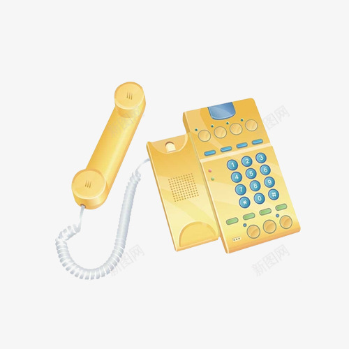家电电话机png免抠素材_新图网 https://ixintu.com 座机 电话 聊天沟通 黄色