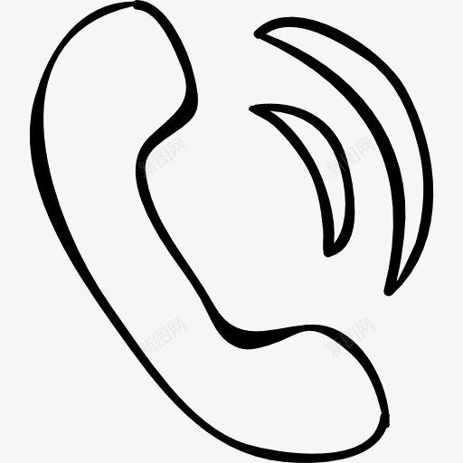 手机耳手绘轮廓图标png_新图网 https://ixintu.com 工具 手绘 接口 概述 电话 耳 说话 通信