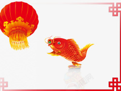 红鲤鱼戏珠素材