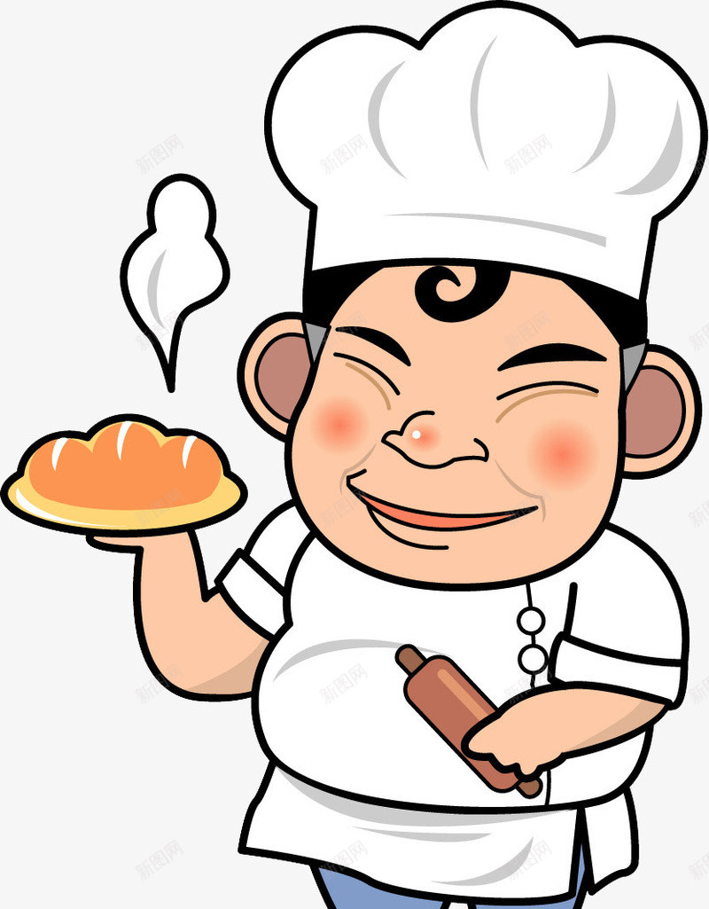 美味厨房png免抠素材_新图网 https://ixintu.com 人物 卡通 厨师 烹饪 面包 香味