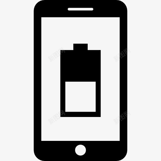 电话电池半电图标png_新图网 https://ixintu.com 工具和器具 手机 智能手机 电池状态 电池电量 电话 电量显示 电量格