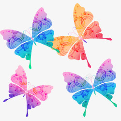 多只彩色蝴蝶矢量图素材