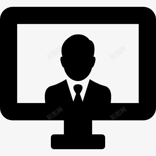 计算机图标png_新图网 https://ixintu.com 商人 屏幕 显示器 视频通话 计算机