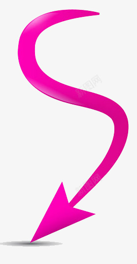 粉红色的箭头图标png_新图网 https://ixintu.com 左下 弯曲 粉色