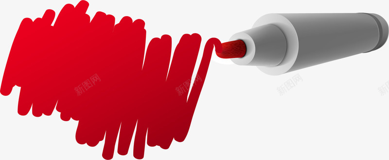 红色涂鸦画笔png免抠素材_新图网 https://ixintu.com 书写 水彩笔 涂鸦 红色画笔 绘画 美术 颜料